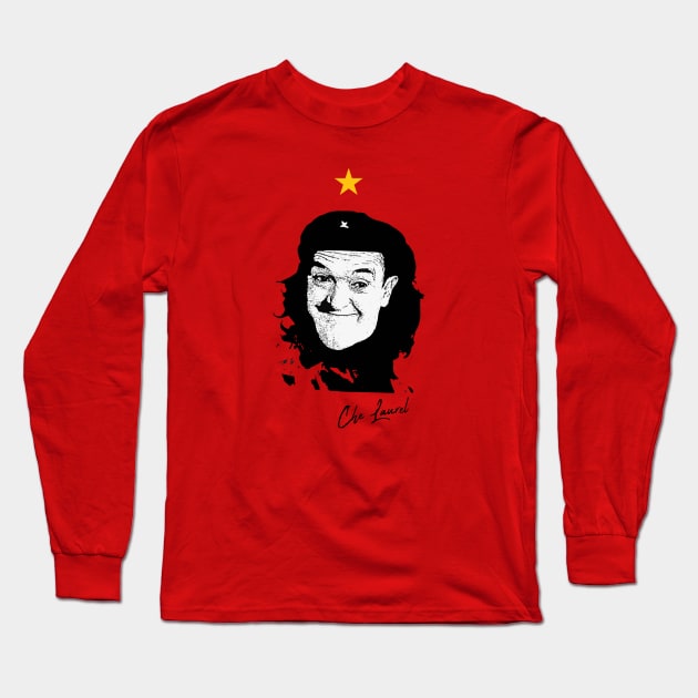 Che Guevara v Stan Laurel Mashup Long Sleeve T-Shirt by funkymonkeytees